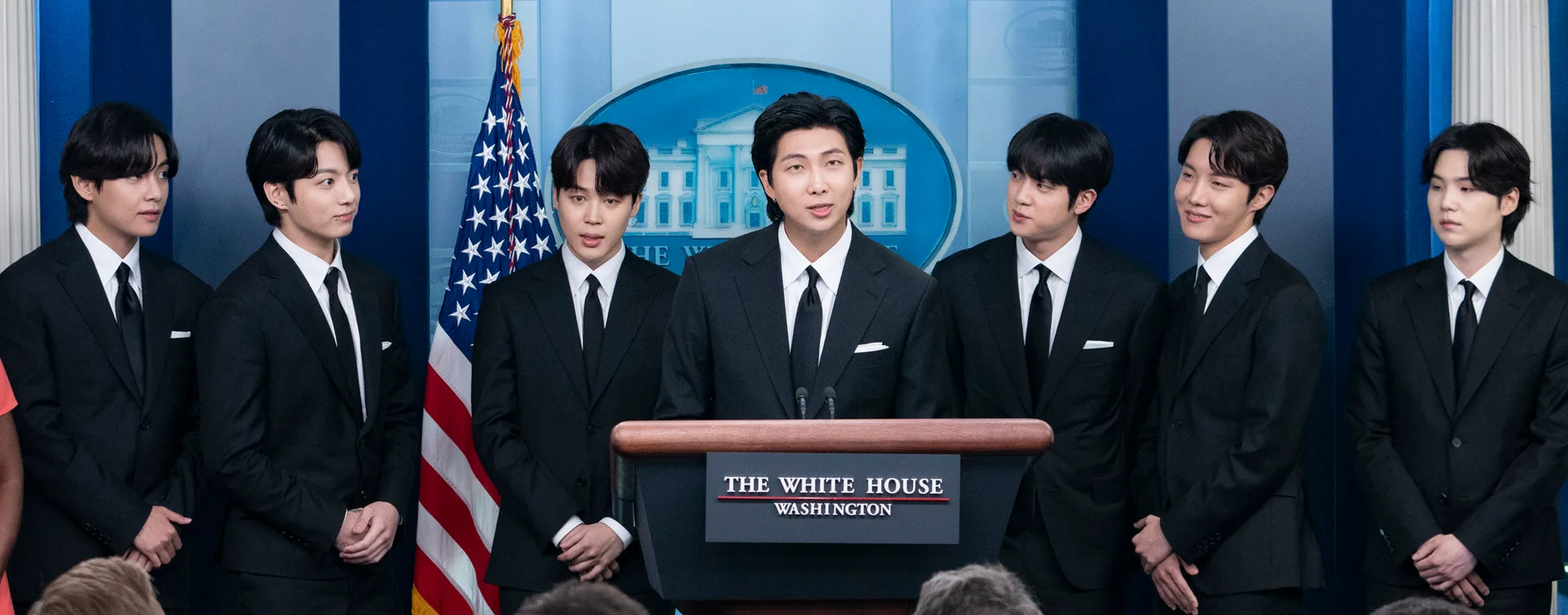 BTS during a White House press conference on May 31, 2022