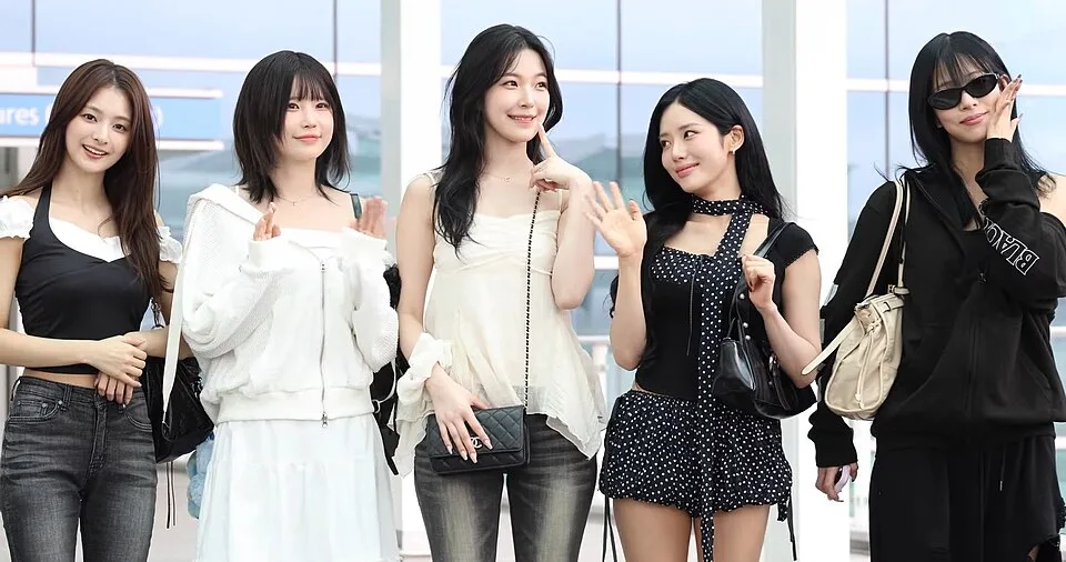 The five members of fromis_9 in August 2025
