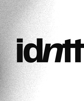 idntt white wordmark on a black background