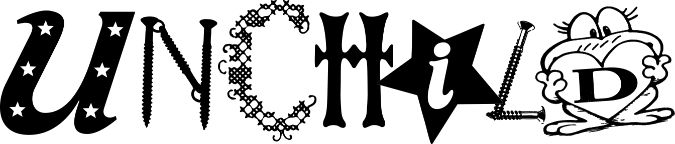 UNCHILD official white wordmark