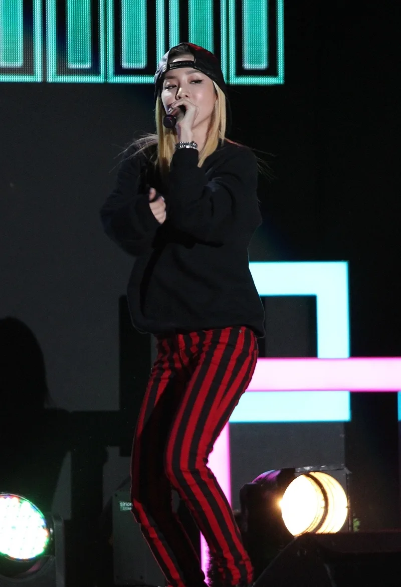 Sandara Park performing at Samsung Passion Talk in September 2013