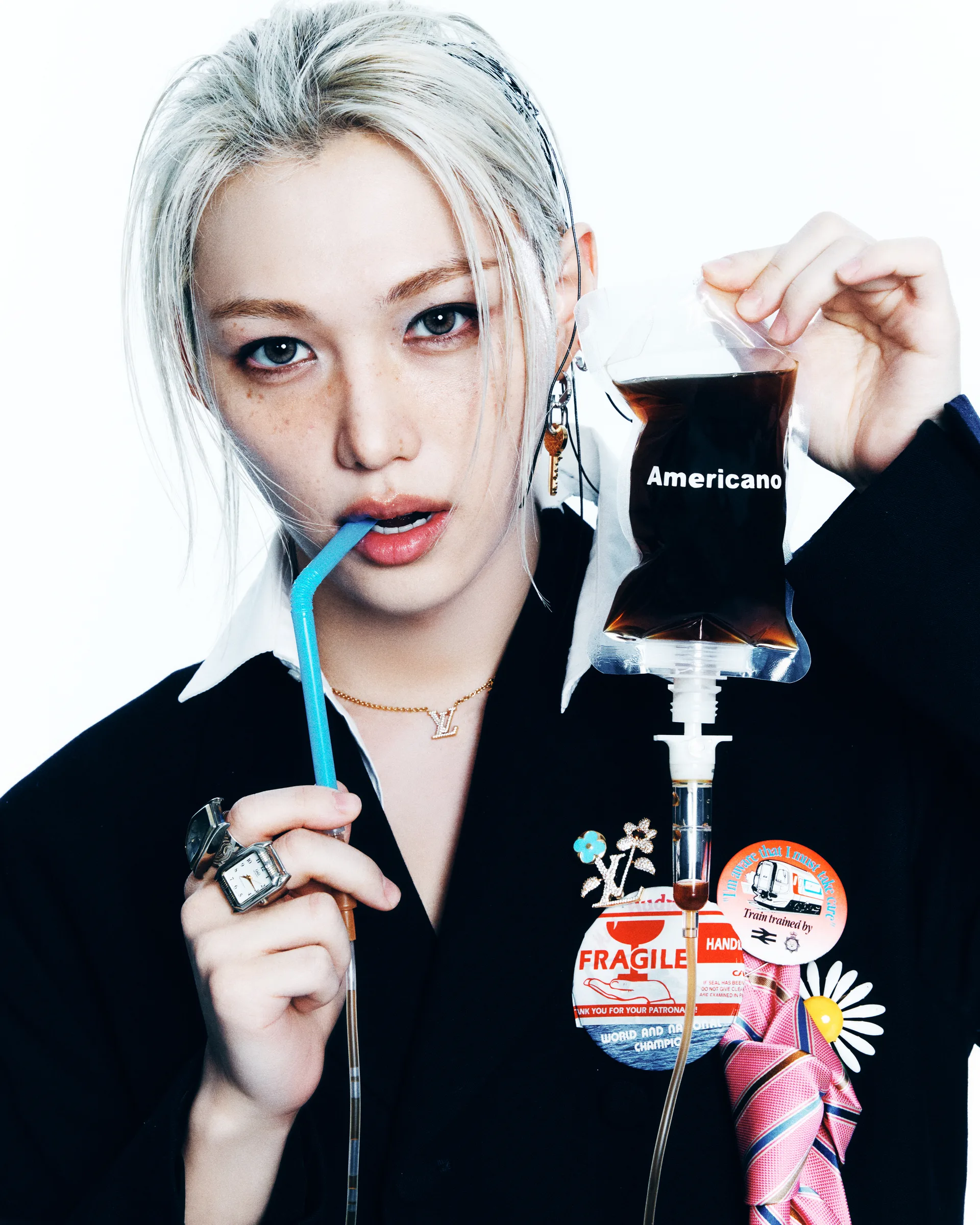Felix of Stray Kids in an official JYP studio portrait
