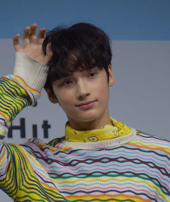 Hueningkai at Tomorrow X Together’s debut showcase in March 2019