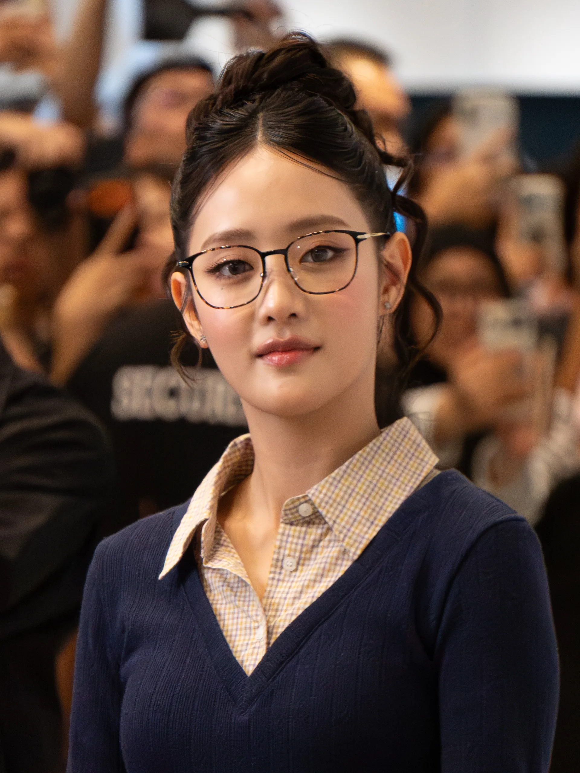 Minnie of I-dle at an Owndays pop-up store in Singapore in June 2026