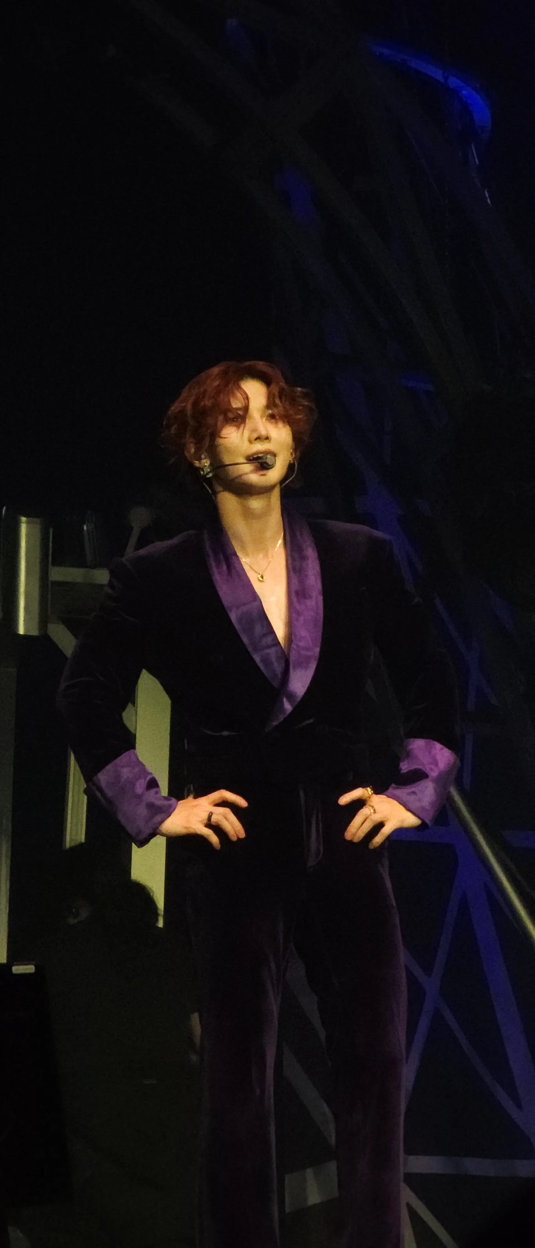 Yeosang of ATEEZ performing in Brussels on February 25, 2025