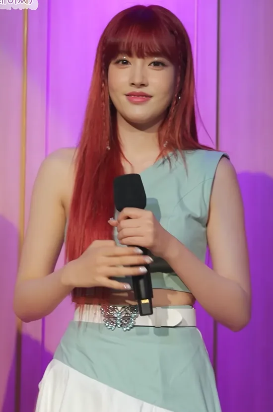 Yoon of STAYC performing "Beautiful Monster" for SBS Power FM, August 2022